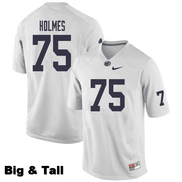 NCAA Nike Men's Penn State Nittany Lions Des Holmes #75 College Football Authentic Big & Tall White Stitched Jersey BLF5898ZL